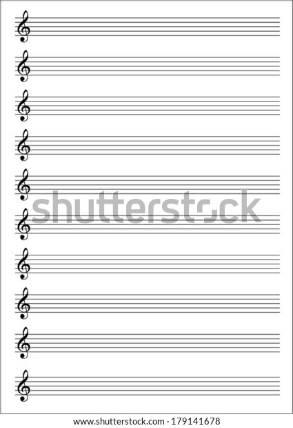 Blank Sheet Music Paper Stock Vector Royalty Free 179141678