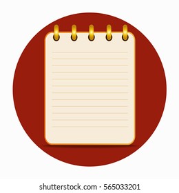 Blank sheet of notebook yellow color