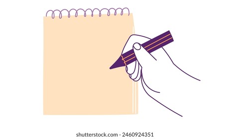 Hoja de papel en blanco con una mano y una pluma