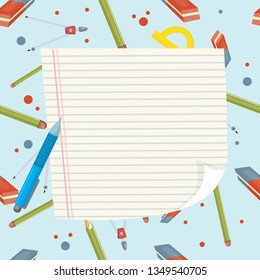 blank sheet on stationery background