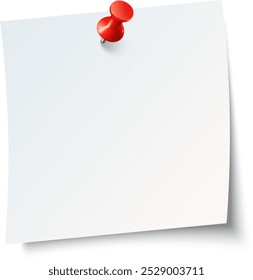 A blank sheet of paper is affixed to a corkboard with a red pushpin, providing a customizable space for notes, reminders, or ideas in a workspace.