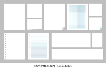 Blank Sheet Blank paper block note vector set