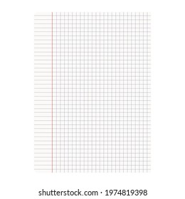Blank Sheet of Paper in Cage Isolated on White Background. Vector Illustration