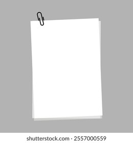 Blank Sheet of Paper with Clip