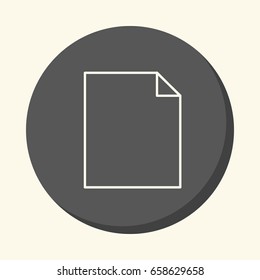 Blank sheet of paper with a curved corner, a vector circular linear icon with an illusion of volume