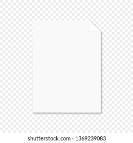 blank sheet of paper with a curved edge