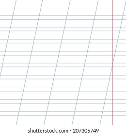 Blank sheet of paper in a diagonal line. Vector illustration.