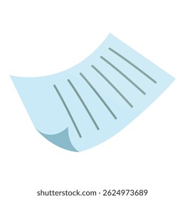 Blank sheet of paper is flying in the air