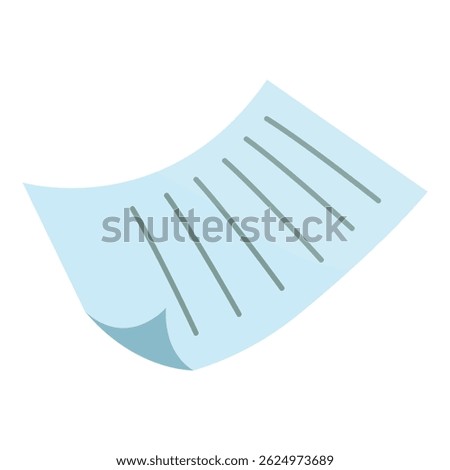Blank sheet of paper is flying in the air