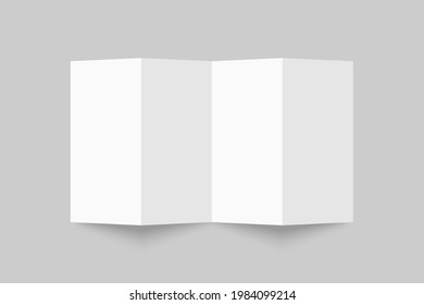 Folleto de papel en blanco en cuatro con sombra. Ilustración vectorial aislada. EPS 10.