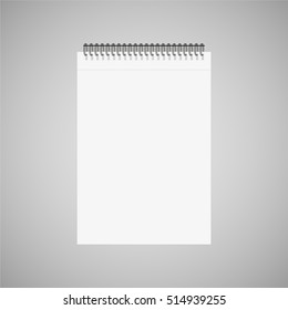 Blank sheet of paper. Isolated on a gray background. Vector illustration