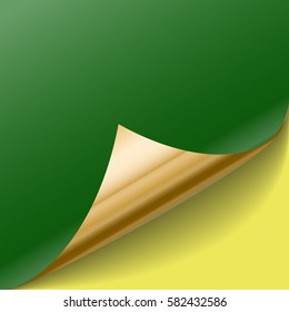 Blank sheet of paper with page curl and shadow, isolated on color background