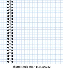 Blank sheet. Vector notebook, drawn sheet with springs.