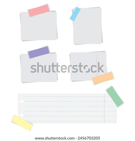 Blank sheets notebook papers of square and lined paper for homework and exercises. Vector pads paper sheets for memo. Notebook paper. Seamless pattern. Geometric. Vector illustration. Art background.