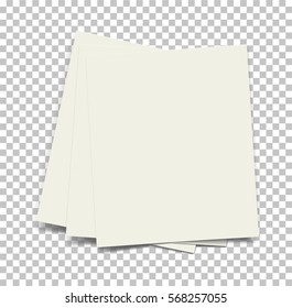 Blank sheets of paper on isolate background - stock vector.