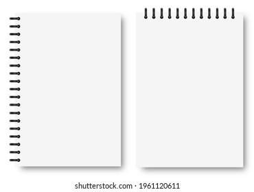 Blank sheets of paper in the style of a shadow notepad layout. Vector graphics