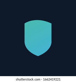 Blank Shield Icon. Protection sign, firewall security icon. Shield symbol for your web site design, logo, app, UI. Stock Vector illustration isolated on blue background.