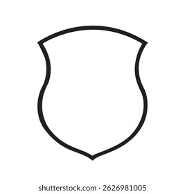 "Blank Shield Outline Vector – Classic Emblem Frame Silhouette Design"