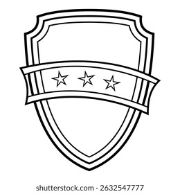 Blank Shield Outline for Vector Illustration.