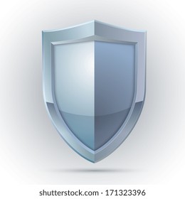 Blank shield protection emblem isolated vector illustration