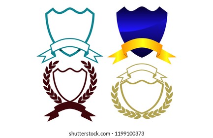 Blank Shield Ribbon Template Set