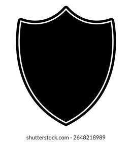 Blank Shield Shape Vector, Classic Emblem Silhouette for Logo and Branding.