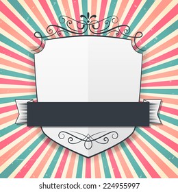 blank shield vintage banner. vector illustration. isolated.