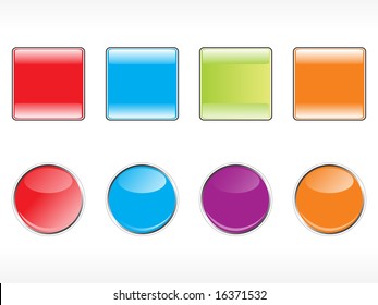 vectores de pegatinas brillantes en blanco en rojo, azul, verde, naranja y púrpura