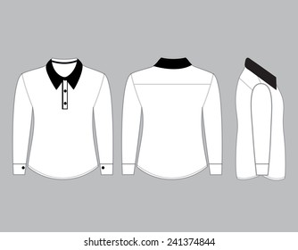 Blank shirt with long sleeves template for men (Front,back and side views)