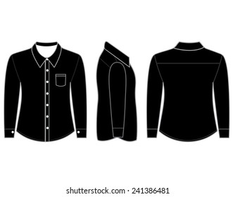 Blank shirt with long sleeves template for men (Front,back and side views)