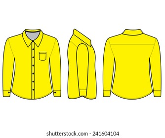 Blank shirt with long sleeves template for men (Front,back and side views)