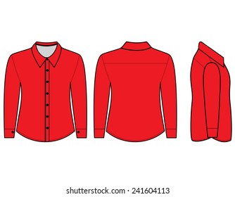 Blank shirt with long sleeves template for men (Front,back and side views)