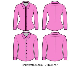 Blank shirt with long sleeves template for man and woman (front and back views)
