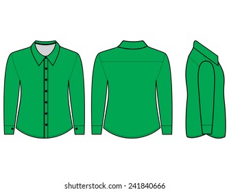 Blank shirt with long sleeves template for men (Front,back and side views)