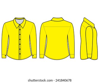 Blank shirt with long sleeves template for men (Front,back and side views)