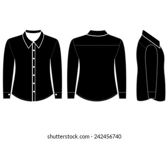 Blank shirt with long sleeves template for men (Front,back and side views)