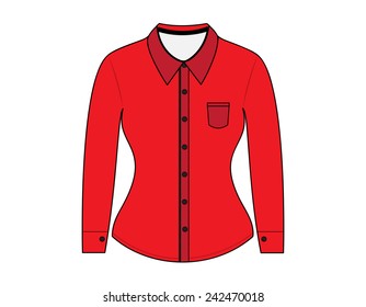 Blank shirt with long sleeves template for woman