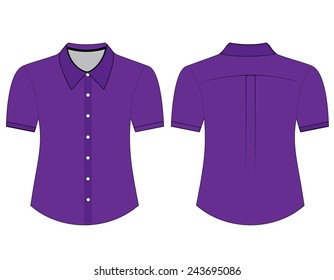 Blank shirt with short sleeves template for men (front and back views)