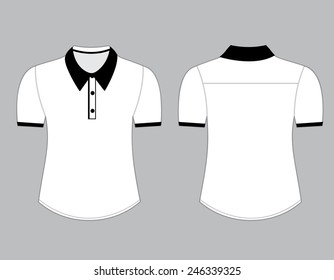 Blank shirt with short sleeves template for men (front and back views)