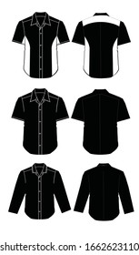 Blank shirt template Vector, Color Black & Brown