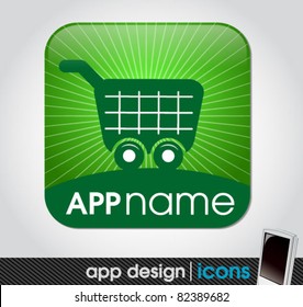 blank shopping app icon for mobile devices