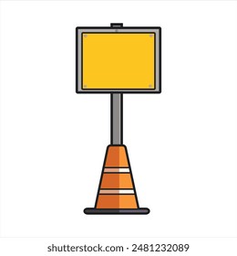 Blank sign board Isolated on White. Vector illustration