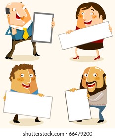 Blank sign board for message. Vector Illustration