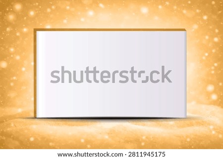 Blank sign with Christmas decorations