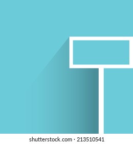 blank signage, blue background, flat and shadow theme design