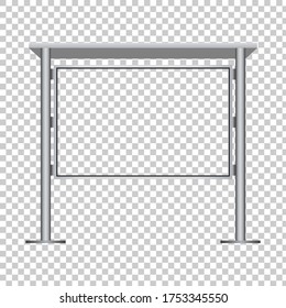Blank signboard mockup. Outdoor signage vector. Mockup vector isolated. Template design. Realistic vector illustration.