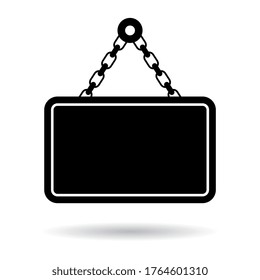 Blank signboard vector icon on white background