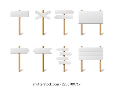 Leere Signaturen. Leere Beschilderungs-Banner-Kollektion. Weiße Zeichenvorlagen, Vektorgrafik