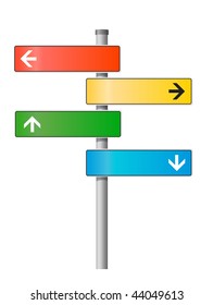Blank signpost. Vector illustration.
