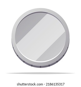 Blank Silver Coin Vector Isolated Illustration